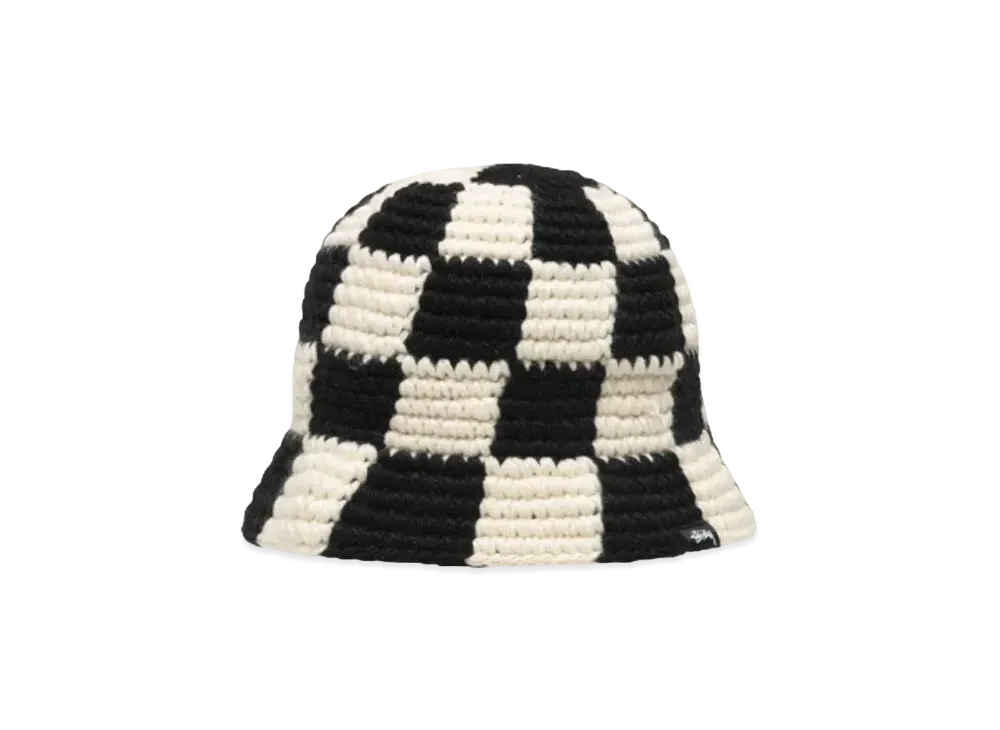 Stussy Bucket Hat Checker Knit "Black"