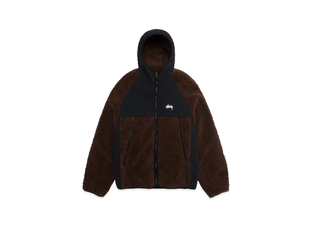 Stussy Sherpa Paneled Hooded Jacket "Brown"