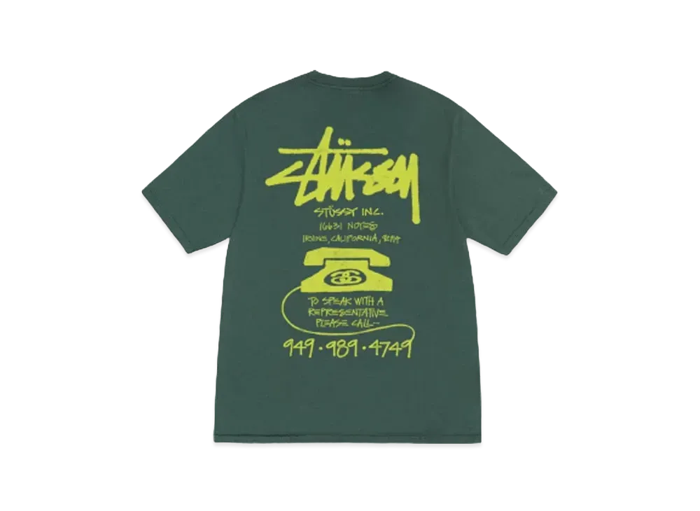 ステューシー オールド フォン Tシャツ ピグメント ダイド "フォレスト"