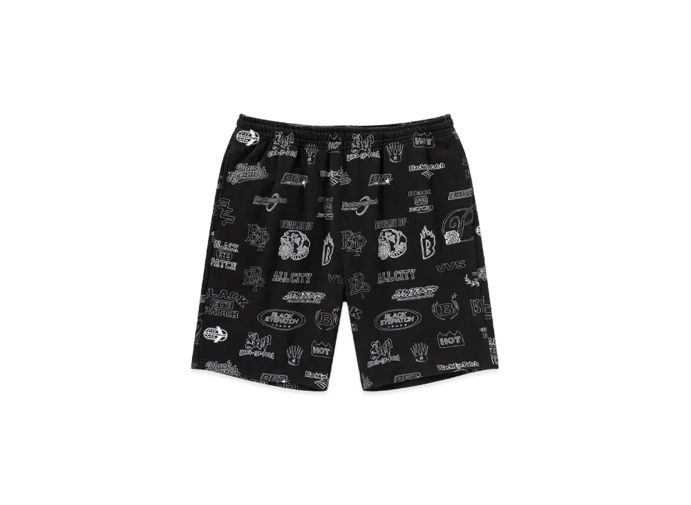 Blackeyepatch Sketched Logos Sweat Shorts "Black"