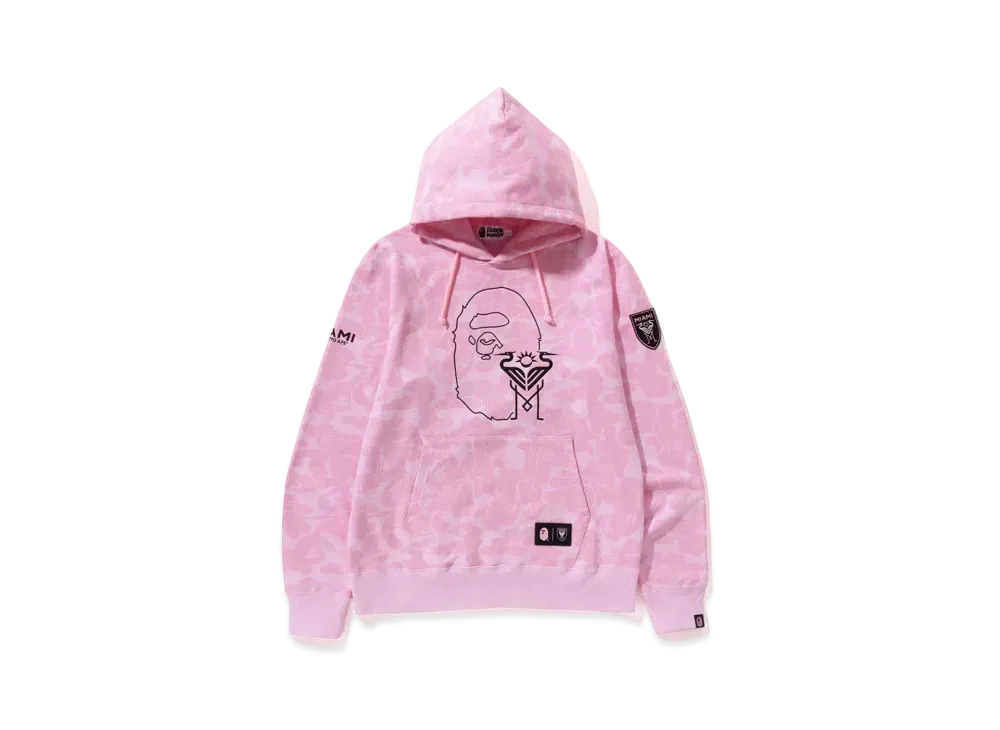 A BATHING APE x INTER MIAMI CF Camo Pullover Hoodie "Pink"