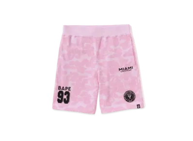A BATHING APE x INTER MIAMI CF Camo Sweat Shorts "Pink"