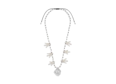 Dior Tears Necklace (Cord, Freshwater Pearls and Brass) "Silver"
