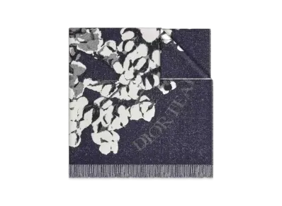 Dior Tears Blanket (Cashmere, Wool and Silk) "Navy Blue/White"