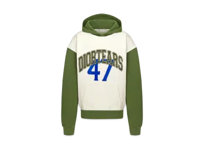 Dior Tears Oversized Hooded Sweatshirt Cotton Fleece "White/Green"