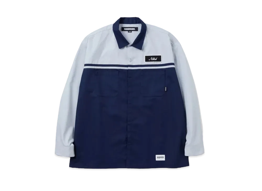 NEIGHBORHOOD Two Tone Work Shirt LS "Navy/Blue"