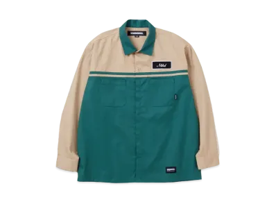NEIGHBORHOOD Two Tone Work Shirt LS "Green/Beige"