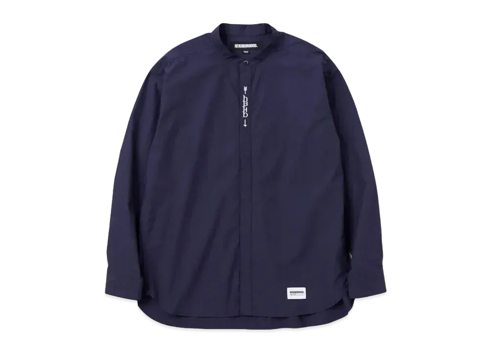 NEIGHBORHOOD Bandcollar Shirt LS "Navy"