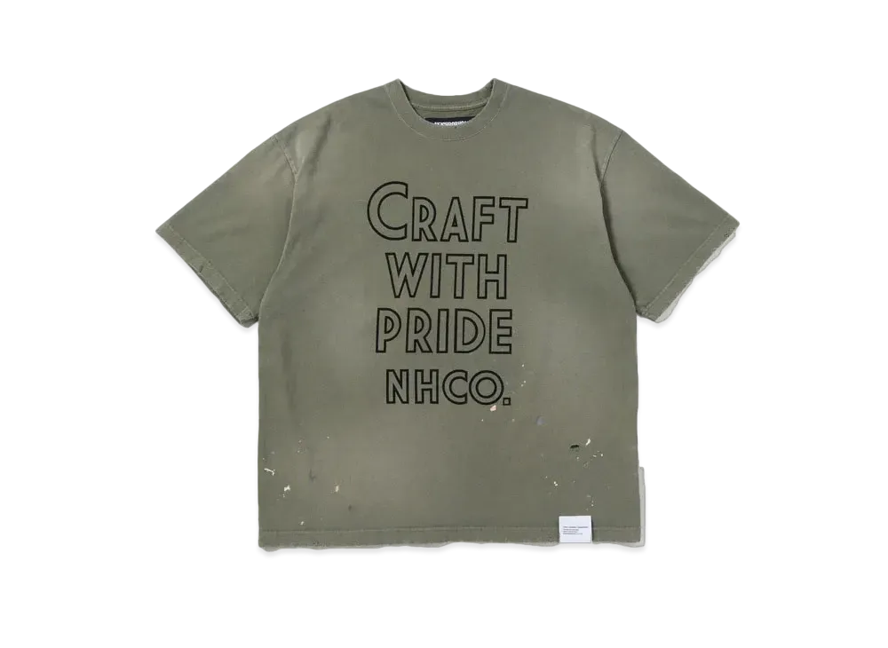 NEIGHBORHOOD Damage Crewneck SS "Olive Drab"