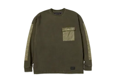 NEIGHBORHOOD Design Pigment Dyed Crewneck LS "Olive Drab"