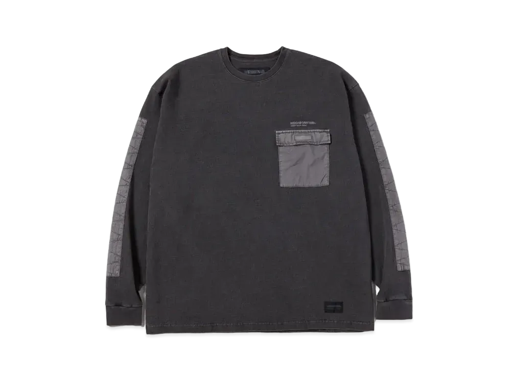 NEIGHBORHOOD Design Pigment Dyed Crewneck LS "Black"