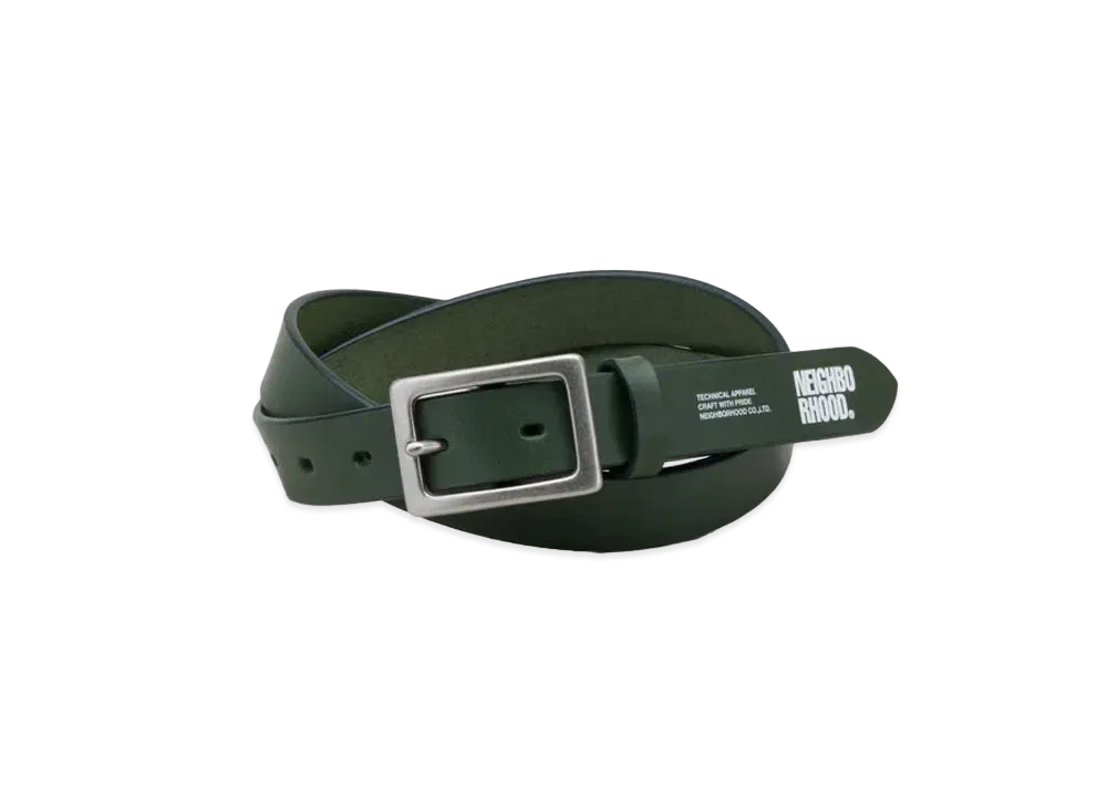 NEIGHBORHOOD Leather Narrow Belt "Green"