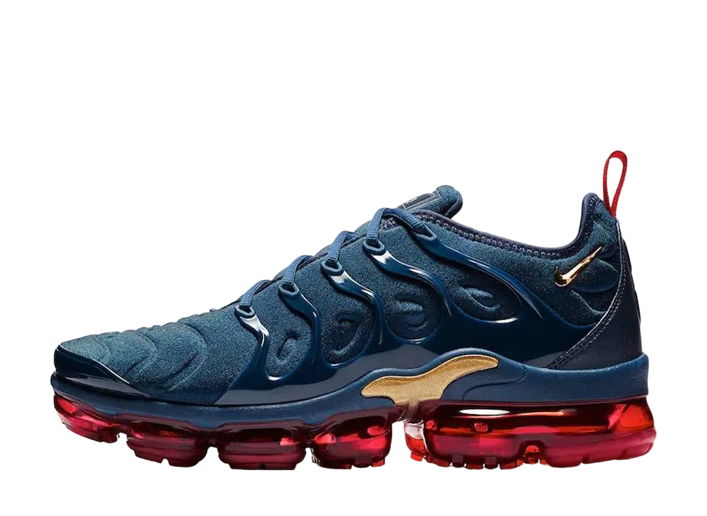 ナイキ エアヴェイパーマックス プラス "ミッドナイトネイビー/メタリックゴールド"
