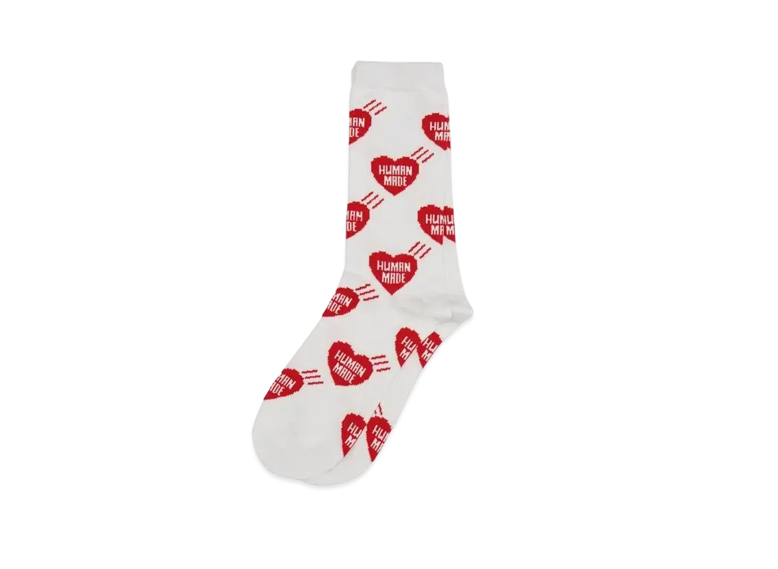 HUMAN MADE Heart Pattern Socks "Red"