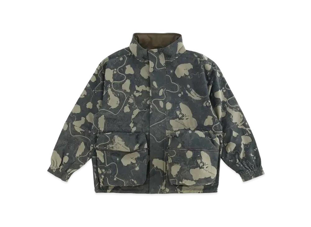 P.A.M. REVERSIBLE GEO MAPPING PARKA JACKET "SWAMP"