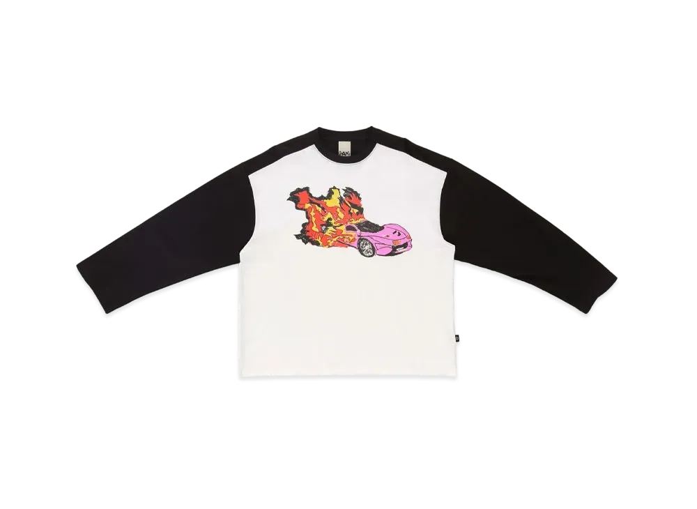 P.A.M. BURNT OUT BICOLOUR LS TEE "BLACK/WHITE"