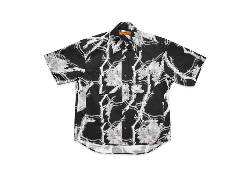 STUDIO SEVEN Real Tree Camo Printed SS Shirt "BLACK"