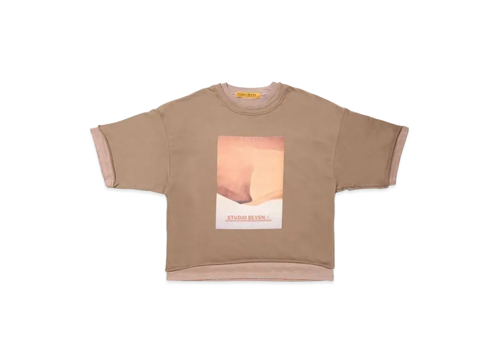 STUDIO SEVEN Big Layered SS Tee "BEIGE"