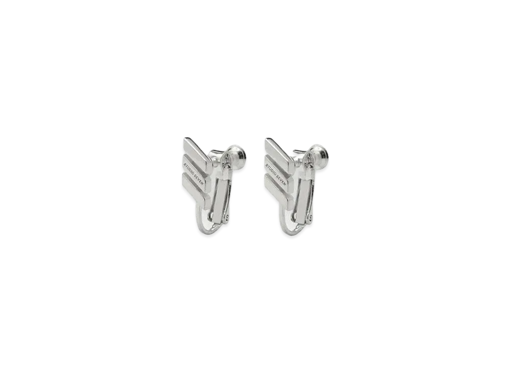 STUDIO SEVEN Caution Logo Crip Earrings SLV "SILVER"