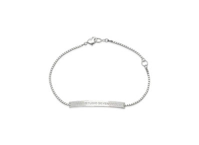 STUDIO SEVEN Metal Plate Logo Bracelet SLV "SILVER"