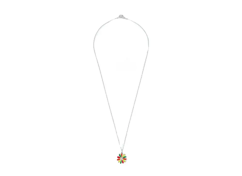 STUDIO SEVEN Multi Color Flower Necklace "SILVER"