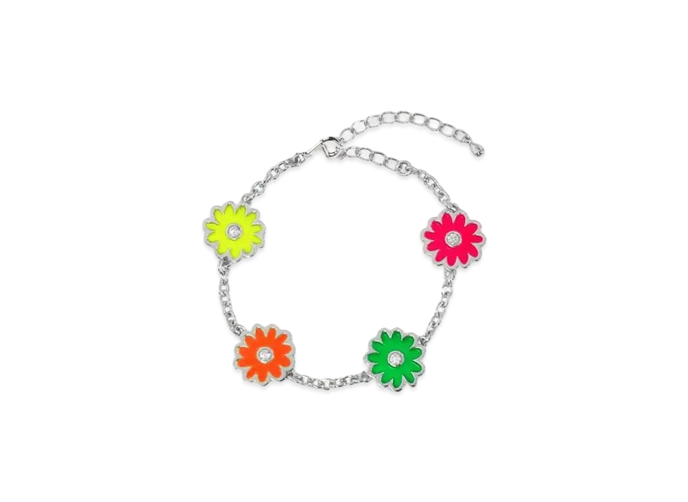 STUDIO SEVEN Multi Color Flower Bracelet "SILVER"