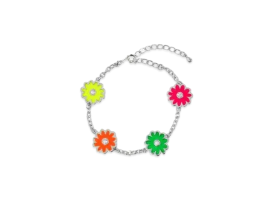 STUDIO SEVEN Multi Color Flower Bracelet "SILVER"