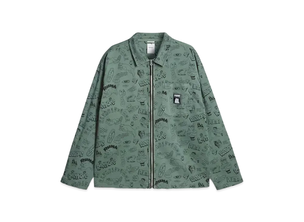 PUMA x RIPNDIP AOP Twill Shirt "Eucalyptus"