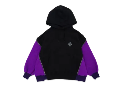 FACETASM FLEECE ZIPPER HOODIE "BLACKxPURPLE"