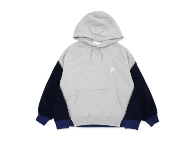 FACETASM FLEECE ZIPPER HOODIE "GRAYxNAVY"