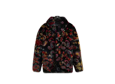 Kith Paisley Fur Short Becker Coat "Nocturnal"