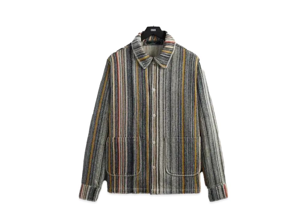 Kith Multi Stripe L/S Boxy Collared Overshirt "Sandrift"