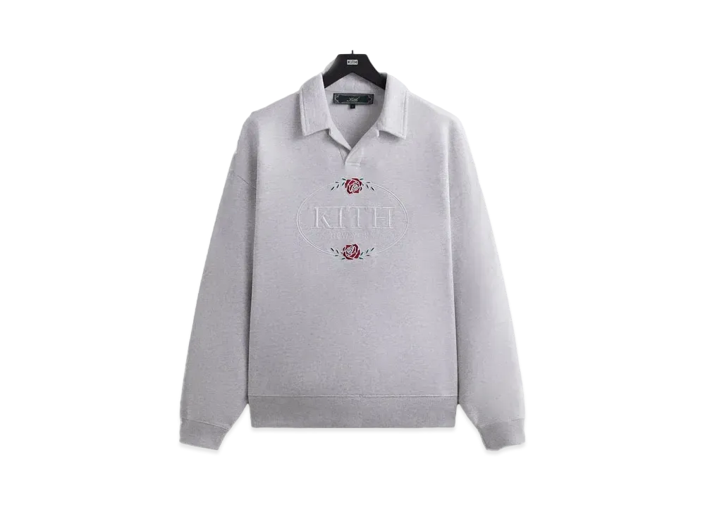 Kith Nelson Collared Pullover "Light Heather Grey"