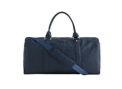 Kith Duffle Bag with Paisley Deboss in Saffiano Leather "Nocturnal"