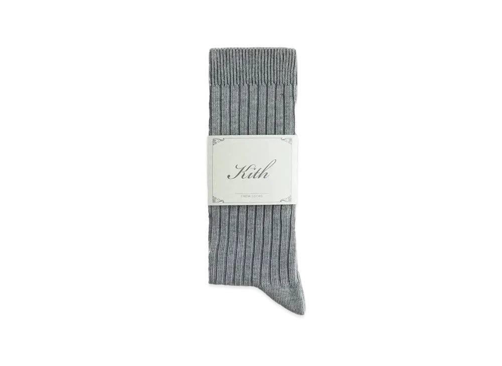 Kith Ribbed Cotton Socks "Medium Heather Grey"