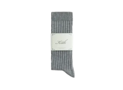 Kith Ribbed Cotton Socks "Medium Heather Grey"