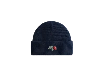 Kith Script Rose Felt Embroidery Cotton Beanie "Nocturnal"