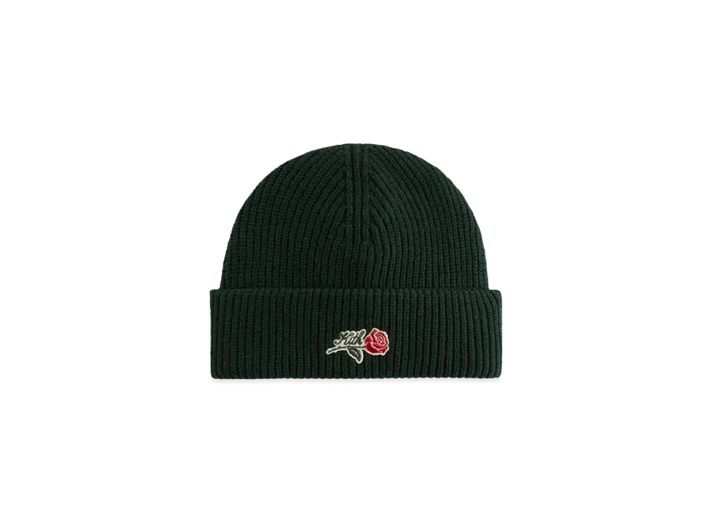 Kith Script Rose Felt Embroidery Cotton Beanie "Stadium"
