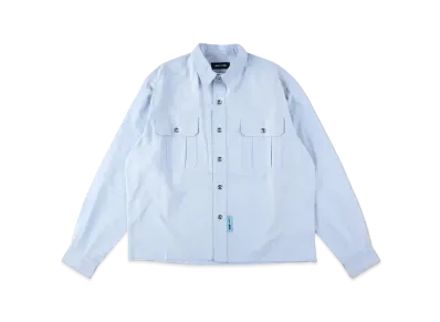 WIND AND SEA x RON LOUIS Wide Fit Cotton Shirt "Blue"