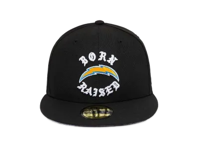 NEW ERA x Born x Raised x NFL + Chargers Fitted Rocker Hat "Black"