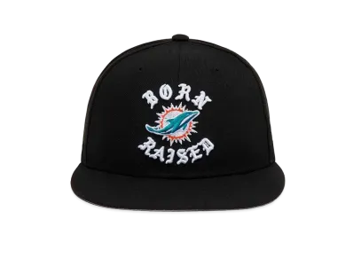 NEW ERA x Born x Raised x NFL + Dolphins Snapback Rocker Hat "Black"
