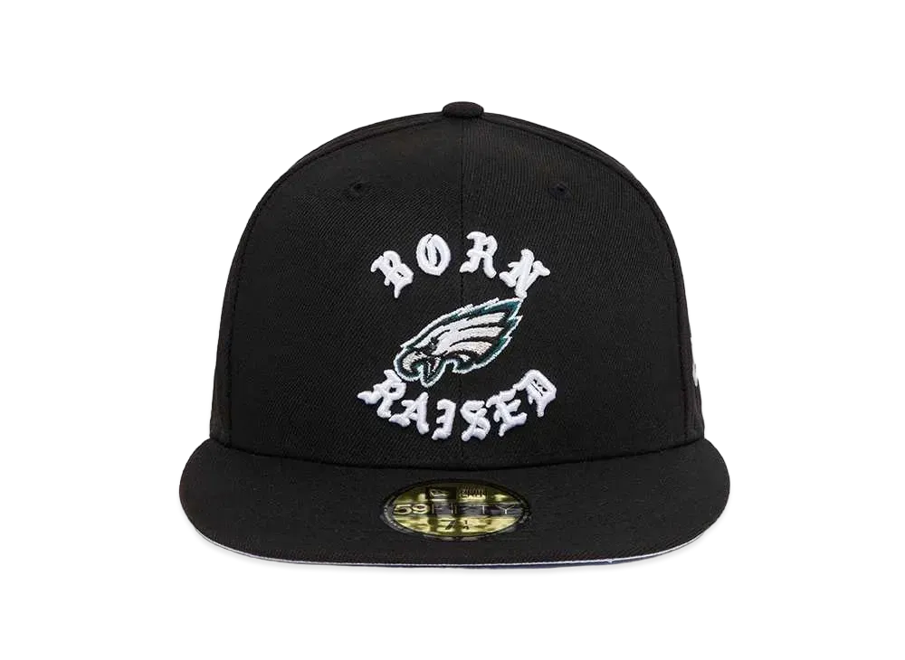 NEW ERA x Born x Raised x NFL + Eagles Fitted Rocker Hat "Black"