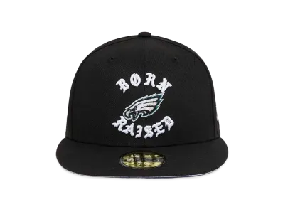 NEW ERA x Born x Raised x NFL + Eagles Fitted Rocker Hat "Black"