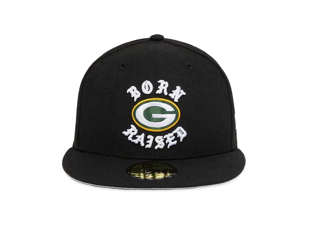 NEW ERA x Born x Raised x NFL + Packers Fitted Rocker Hat "Black"
