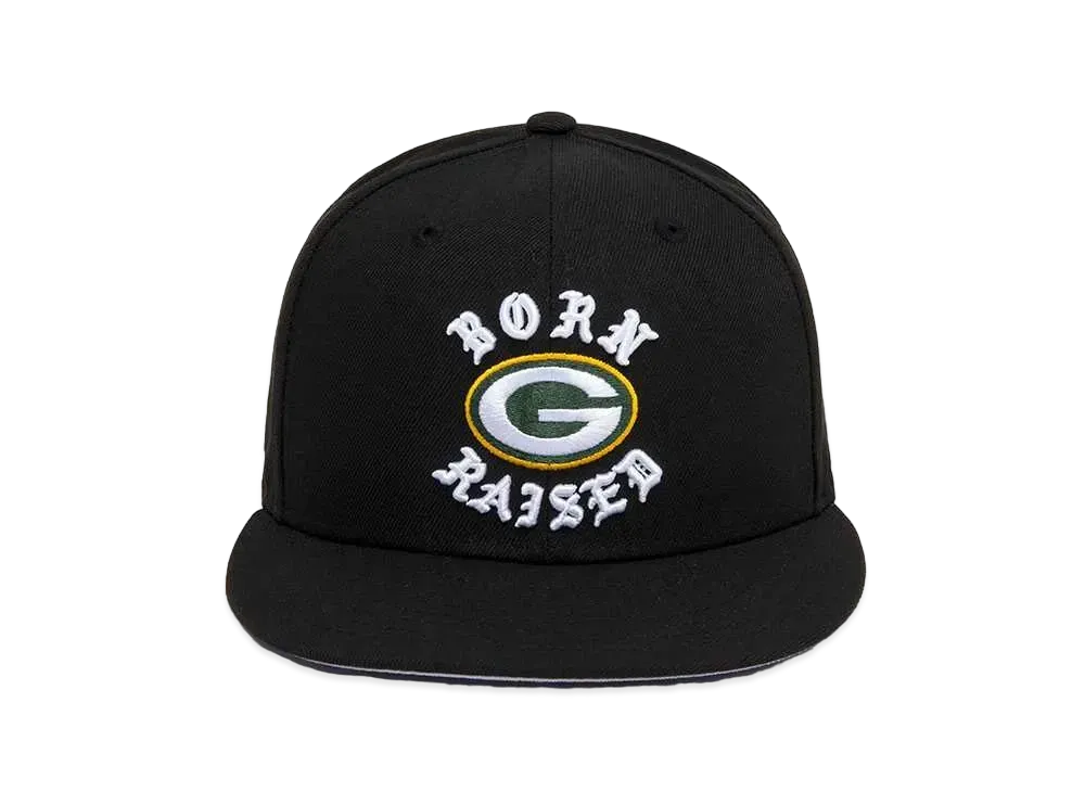 NEW ERA x Born x Raised x NFL + Packers Snapback Rocker Hat "Black"