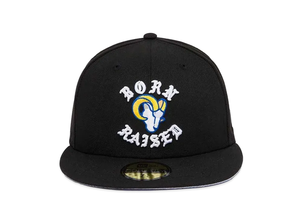 NEW ERA x Born x Raised x NFL + Rams Fitted Rocker Hat "Black"