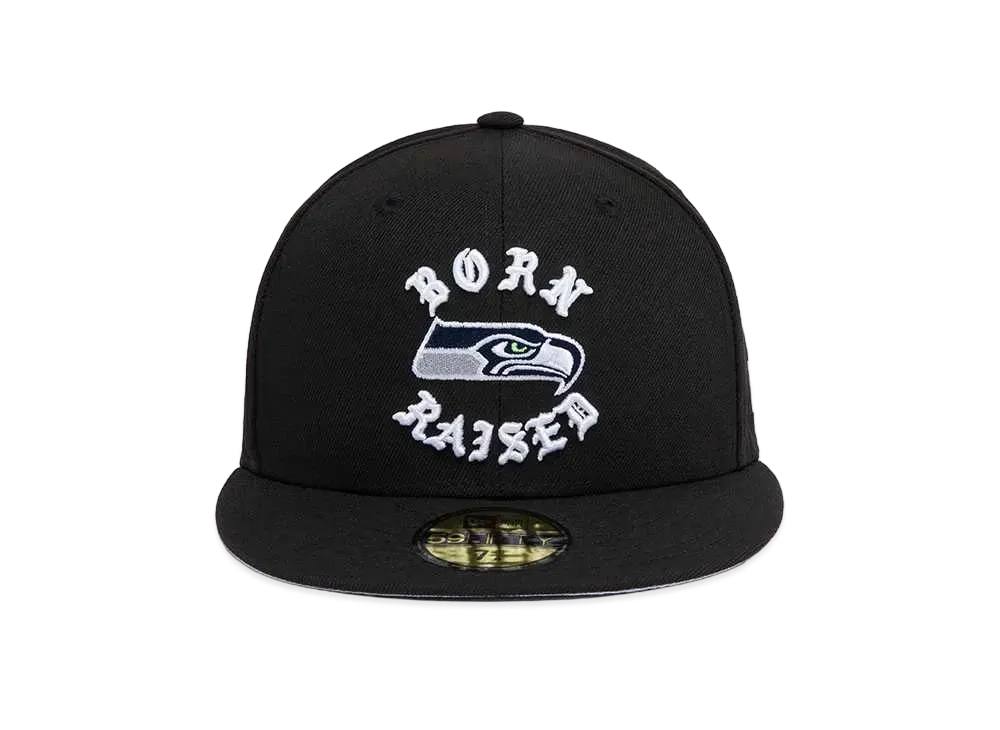 NEW ERA x Born x Raised x NFL + Seahawks Fitted Rocker Hat "Black"