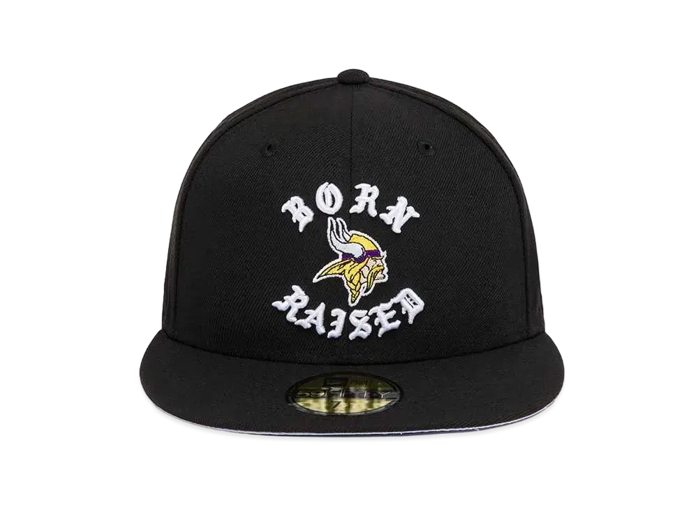 NEW ERA x Born x Raised x NFL + Vikings Fitted Rocker Hat "Black"