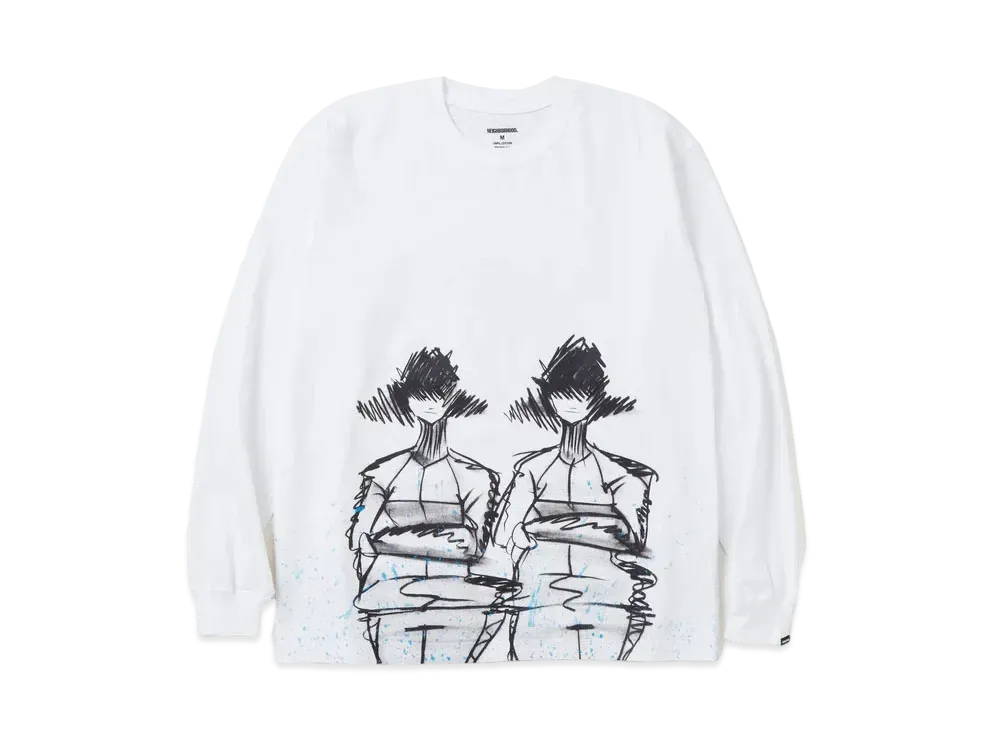 NEIGHBORHOOD NH x TAKU OBATA . Tee LS-4 "White"