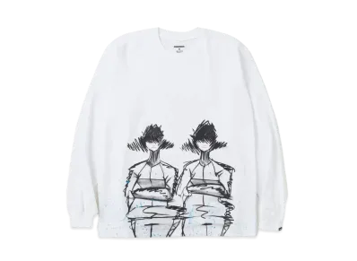 NEIGHBORHOOD NH x TAKU OBATA . Tee LS-4 "White"